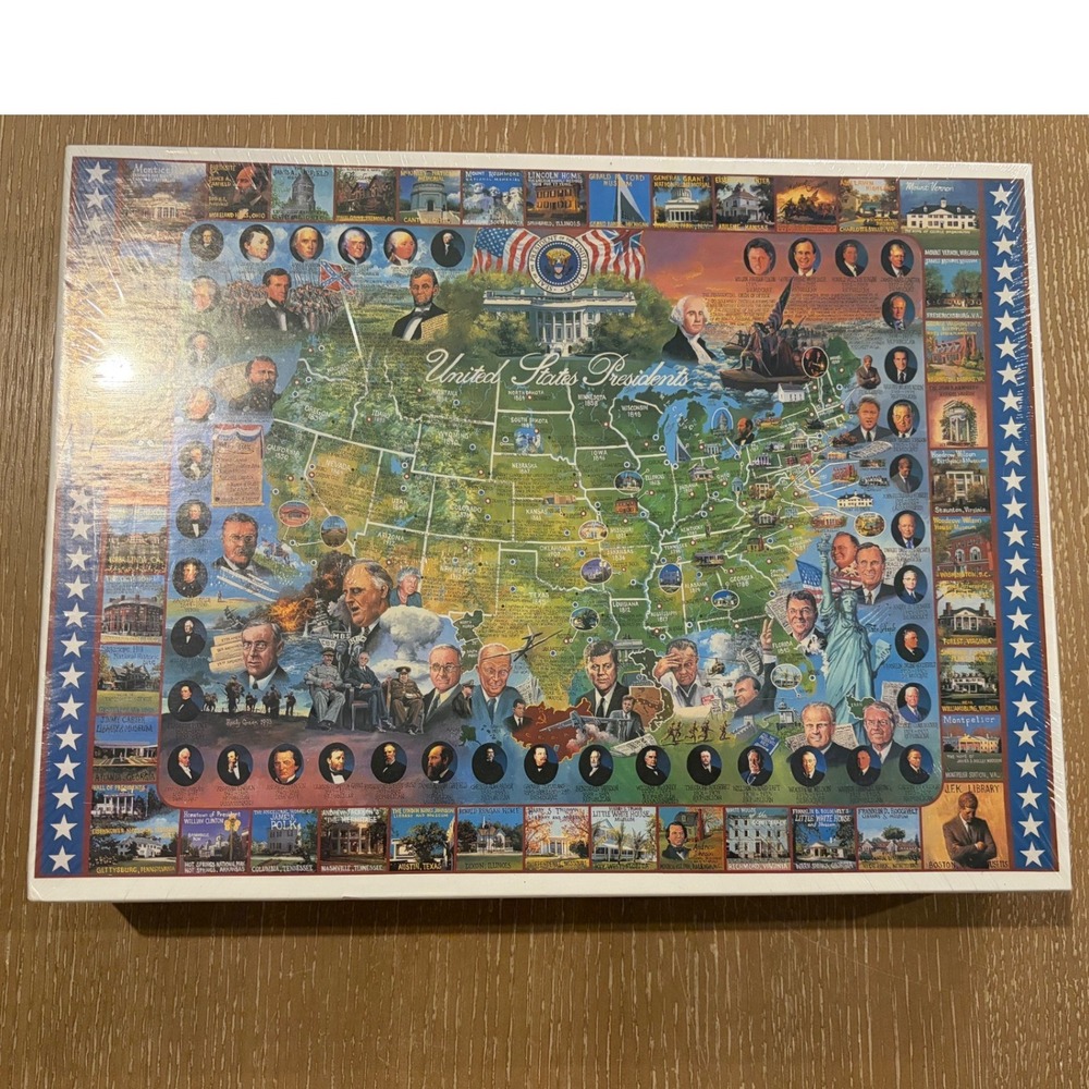 White Mountain United States Presidents 1000 Piece Jigsaw Puzzle Sealed HPZ-PRE